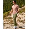 imageJMIERR Mens Casual Elastic Waist Pants Water Resistant QuickDry Lightweight Outdoor Golf Pant with Zipper PocketsOlive Green