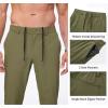 imageJMIERR Mens Casual Elastic Waist Pants Water Resistant QuickDry Lightweight Outdoor Golf Pant with Zipper PocketsOlive Green