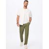 imageJMIERR Mens Casual Elastic Waist Pants Water Resistant QuickDry Lightweight Outdoor Golf Pant with Zipper PocketsOlive Green