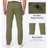 imageJMIERR Mens Casual Elastic Waist Pants Water Resistant QuickDry Lightweight Outdoor Golf Pant with Zipper PocketsOlive Green