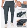 imageJMIERR Mens Casual Elastic Waist Pants Water Resistant QuickDry Lightweight Outdoor Golf Pant with Zipper PocketsSteel Blue
