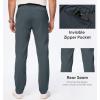 imageJMIERR Mens Casual Elastic Waist Pants Water Resistant QuickDry Lightweight Outdoor Golf Pant with Zipper PocketsSteel Blue