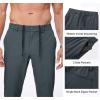 imageJMIERR Mens Casual Elastic Waist Pants Water Resistant QuickDry Lightweight Outdoor Golf Pant with Zipper PocketsSteel Blue