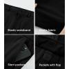imageJMIERR Mens Cargo Shorts Corduroy Casual Elastic Waist Lightweight Outdoor Hiking Work ShortBlack