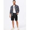 imageJMIERR Mens Cargo Shorts Corduroy Casual Elastic Waist Lightweight Outdoor Hiking Work ShortBlack