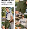 imageJMIERR Mens Cargo Shorts Corduroy Casual Elastic Waist Lightweight Outdoor Hiking Work ShortJungle Green