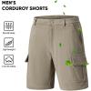 imageJMIERR Mens Cargo Shorts Corduroy Casual Elastic Waist Lightweight Outdoor Hiking Work ShortKhaki