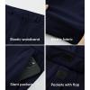 imageJMIERR Mens Cargo Shorts Corduroy Casual Elastic Waist Lightweight Outdoor Hiking Work ShortNavy Blue