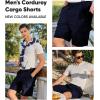 imageJMIERR Mens Cargo Shorts Corduroy Casual Elastic Waist Lightweight Outdoor Hiking Work ShortNavy Blue