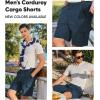 imageJMIERR Mens Cargo Shorts Corduroy Casual Elastic Waist Lightweight Outdoor Hiking Work ShortSail Blue