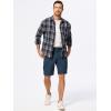 imageJMIERR Mens Cargo Shorts Corduroy Casual Elastic Waist Lightweight Outdoor Hiking Work ShortSail Blue