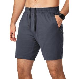 imageJMIERR Mens Running Shorts 7 Inch Lightweight Quick Dry Workout Summer Athletic Gym Shorts with Zipper PocketDark Grey
