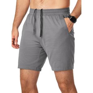 imageJMIERR Mens Running Shorts 7 Inch Lightweight Quick Dry Workout Summer Athletic Gym Shorts with Zipper PocketGray