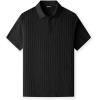 imageJMIERR Mens Casual Polo Shirt Summer Short Sleeve Vacation Button Beach Knit Stretchy Golf Shirts0 Black