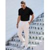 imageJMIERR Mens Casual Polo Shirt Summer Short Sleeve Vacation Button Beach Knit Stretchy Golf Shirts0 Black