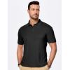 imageJMIERR Mens Casual Polo Shirt Summer Short Sleeve Vacation Button Beach Knit Stretchy Golf Shirts0 Black