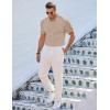 imageJMIERR Mens Casual Polo Shirt Summer Short Sleeve Vacation Button Beach Knit Stretchy Golf ShirtsA Light Brown