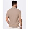 imageJMIERR Mens Casual Polo Shirt Summer Short Sleeve Vacation Button Beach Knit Stretchy Golf ShirtsA Light Brown