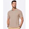imageJMIERR Mens Casual Polo Shirt Summer Short Sleeve Vacation Button Beach Knit Stretchy Golf ShirtsA Light Brown
