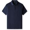 imageJMIERR Mens Casual Polo Shirt Summer Short Sleeve Vacation Button Beach Knit Stretchy Golf ShirtsB Blue