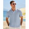 imageJMIERR Mens Casual Polo Shirt Summer Short Sleeve Vacation Button Beach Knit Stretchy Golf ShirtsB Light Blue