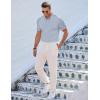 imageJMIERR Mens Casual Polo Shirt Summer Short Sleeve Vacation Button Beach Knit Stretchy Golf ShirtsB Light Blue