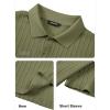 imageJMIERR Mens Casual Polo Shirt Summer Short Sleeve Vacation Button Beach Knit Stretchy Golf ShirtsC Green