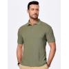 imageJMIERR Mens Casual Polo Shirt Summer Short Sleeve Vacation Button Beach Knit Stretchy Golf ShirtsC Green