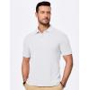 imageJMIERR Mens Casual Polo Shirt Summer Short Sleeve Vacation Button Beach Knit Stretchy Golf ShirtsC White
