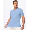 imageJMIERR Mens Henley Shirts Short Sleeve Casual Basic Button Up Tees Pocket T Shirts for MenBeau Blue