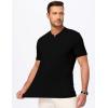 imageJMIERR Mens Henley Shirts Short Sleeve Casual Basic Button Up Tees Pocket T Shirts for MenBlack