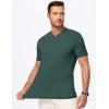 imageJMIERR Mens Henley Shirts Short Sleeve Casual Basic Button Up Tees Pocket T Shirts for MenBlackish Green