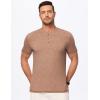imageJMIERR Mens Henley Shirts Short Sleeve Casual Basic Button Up Tees Pocket T Shirts for MenCamel