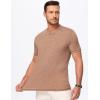 imageJMIERR Mens Henley Shirts Short Sleeve Casual Basic Button Up Tees Pocket T Shirts for MenCamel