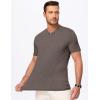 imageJMIERR Mens Henley Shirts Short Sleeve Casual Basic Button Up Tees Pocket T Shirts for MenDark Brown