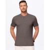 imageJMIERR Mens Henley Shirts Short Sleeve Casual Basic Button Up Tees Pocket T Shirts for MenDark Brown