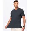 imageJMIERR Mens Henley Shirts Short Sleeve Casual Basic Button Up Tees Pocket T Shirts for MenDark Grey