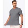 imageJMIERR Mens Henley Shirts Short Sleeve Casual Basic Button Up Tees Pocket T Shirts for MenGrey