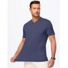 imageJMIERR Mens Henley Shirts Short Sleeve Casual Basic Button Up Tees Pocket T Shirts for MenNavy Blue