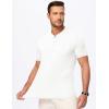 imageJMIERR Mens Henley Shirts Short Sleeve Casual Basic Button Up Tees Pocket T Shirts for MenWhite