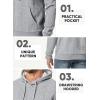 imageJMIERR Mens Hoodie Pullover 2024 Sweatshirts Graphic Hoodie Long Sleeve Drawstring Fashion Hooded Shirt with PocketB Grey