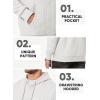 imageJMIERR Mens Hoodie Pullover 2024 Sweatshirts Graphic Hoodie Long Sleeve Drawstring Fashion Hooded Shirt with PocketC White