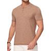 imageJMIERR Mens Henley Shirts Short Sleeve Casual Basic Button Up Tees Pocket T Shirts for MenCamel