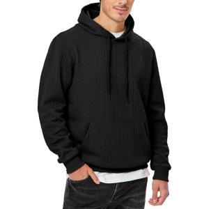 imageJMIERR Mens Hoodie Pullover 2024 Sweatshirts Graphic Hoodie Long Sleeve Drawstring Fashion Hooded Shirt with Pocket0 Black