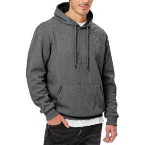 imageJMIERR Mens Hoodie Pullover 2024 Sweatshirts Graphic Hoodie Long Sleeve Drawstring Fashion Hooded Shirt with PocketB Dark Grey