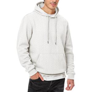 imageJMIERR Mens Hoodie Pullover 2024 Sweatshirts Graphic Hoodie Long Sleeve Drawstring Fashion Hooded Shirt with PocketC White