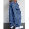 imageJMIERR Mens Baggy Cargo Pants Trendy Casual Parachute Pant Loose Fit Harem Joggers with Pockets for StreetwearA6 Ashleigh Blue
