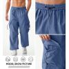 imageJMIERR Mens Baggy Cargo Pants Trendy Casual Parachute Pant Loose Fit Harem Joggers with Pockets for StreetwearA6 Ashleigh Blue