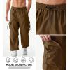 imageJMIERR Mens Baggy Cargo Pants Trendy Casual Parachute Pant Loose Fit Harem Joggers with Pockets for StreetwearA6 Brown