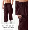 imageJMIERR Mens Baggy Cargo Pants Trendy Casual Parachute Pant Loose Fit Harem Joggers with Pockets for StreetwearA6 Burgundy